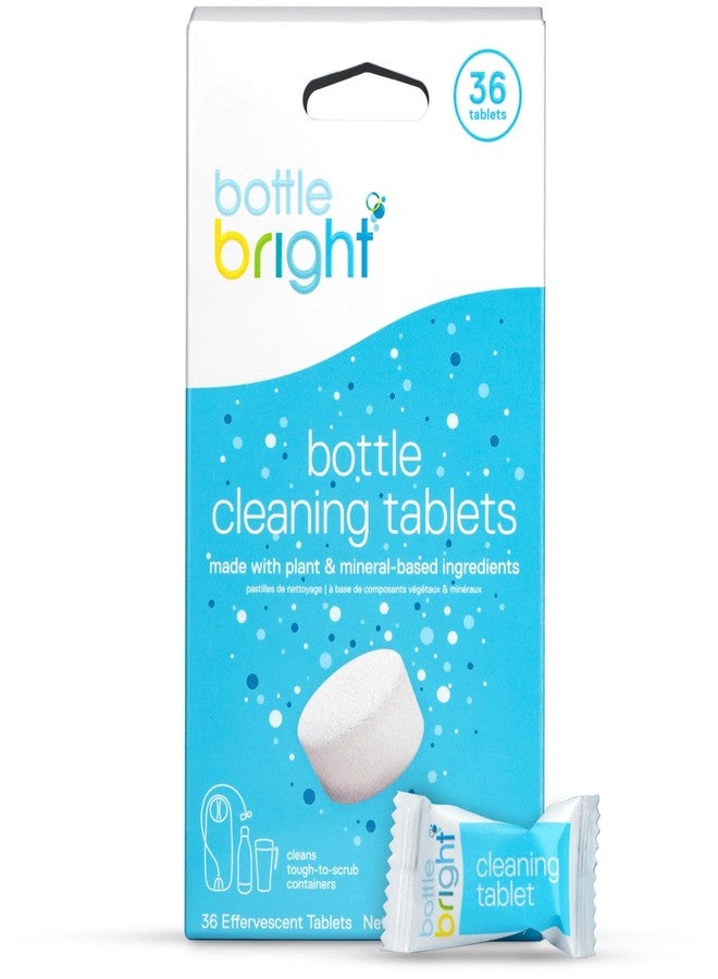 أقراص تنظيف الزجاجات Bottle Bright (36 قرصًا) - معتمدة من وكالة حماية البيئة الأمريكية (EPA) كخيار آمن، لتنظيف زجاجات المياه المصنوعة من الفولاذ المقاوم للصدأ، والترمس، والأكواب، والزجاجات المعزولة، والزجاجات البلاستيكية، والزجاجات القابلة لإعادة الاستخدام - أقراص تنظيف الزجاجات Bottle Bright سهلة وآمنة الاستخدام - Image 1